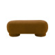 Faux Shearling Cinnamon Brown Thick Round Leg Bench